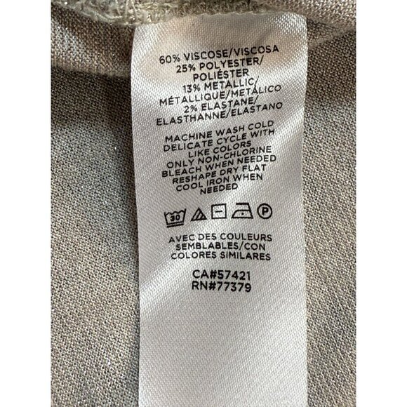 Ann Taylor Blouse Top Women's Large Beige Surplice Neck Long Sleeve Pullover - Picture 4 of 5